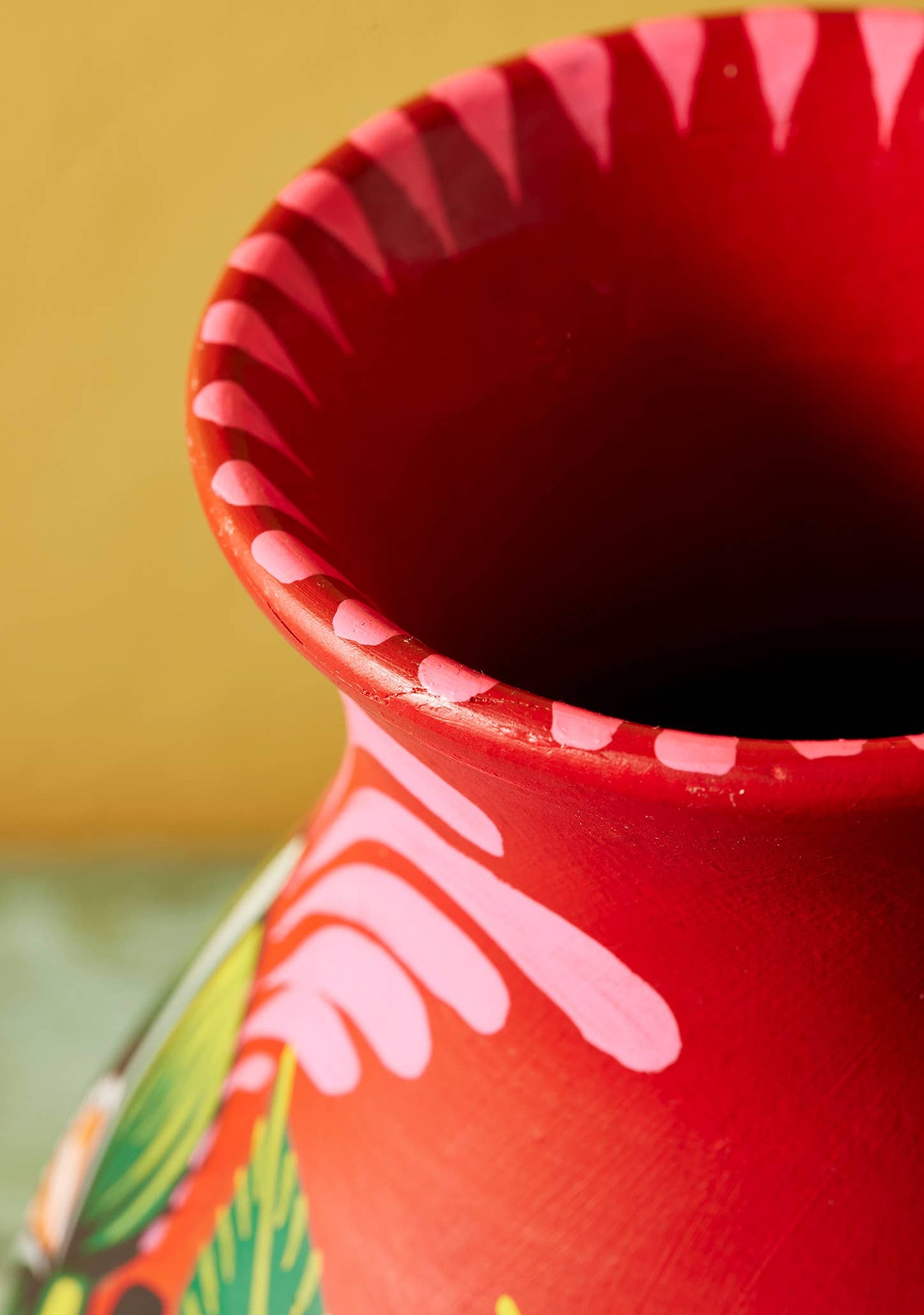 handpainted terracotta sunflower vase