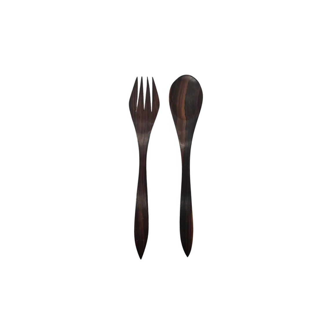 dark wood salad servers