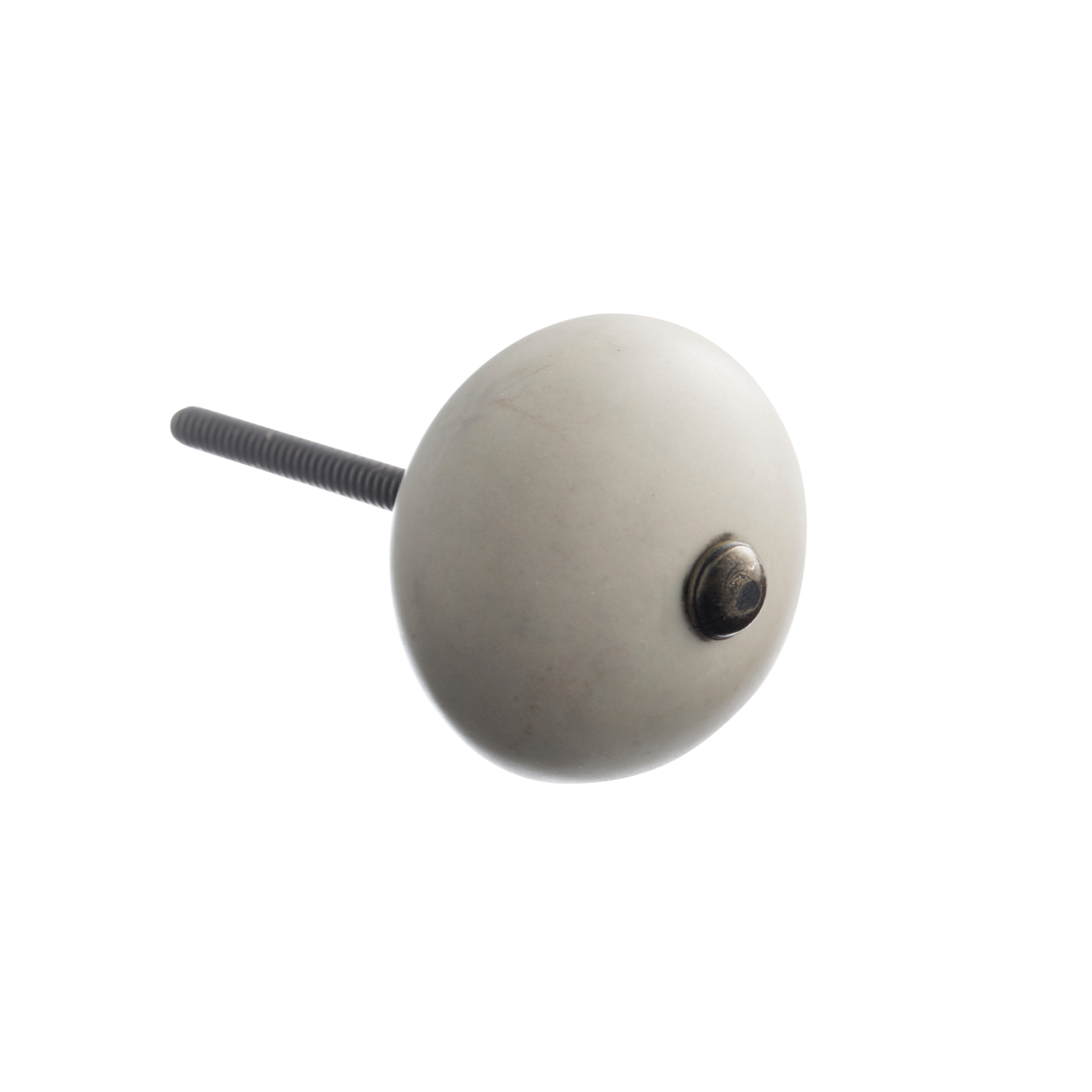 matte white doorknob with antique brass accents