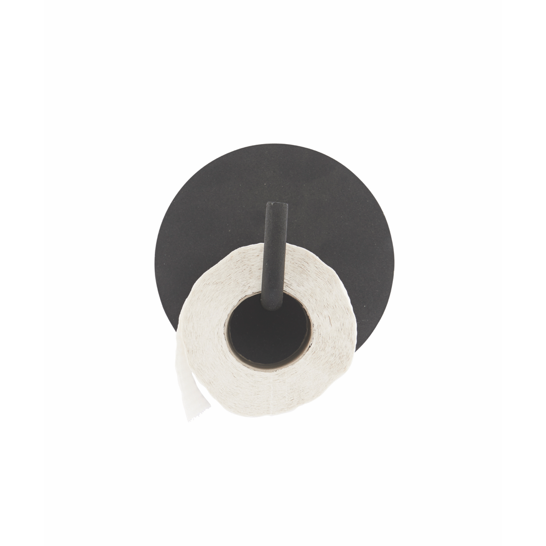 simple, modern black toilet roll holder