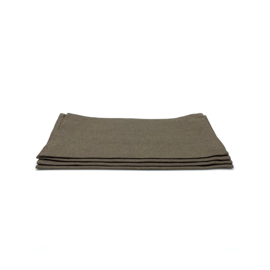 stack of four brown napkins