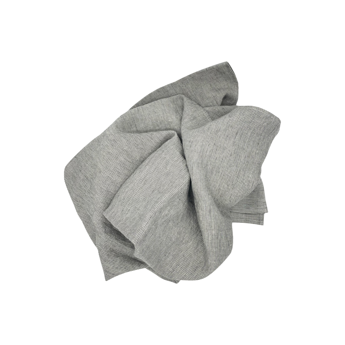striped linen tablecloth bundled up