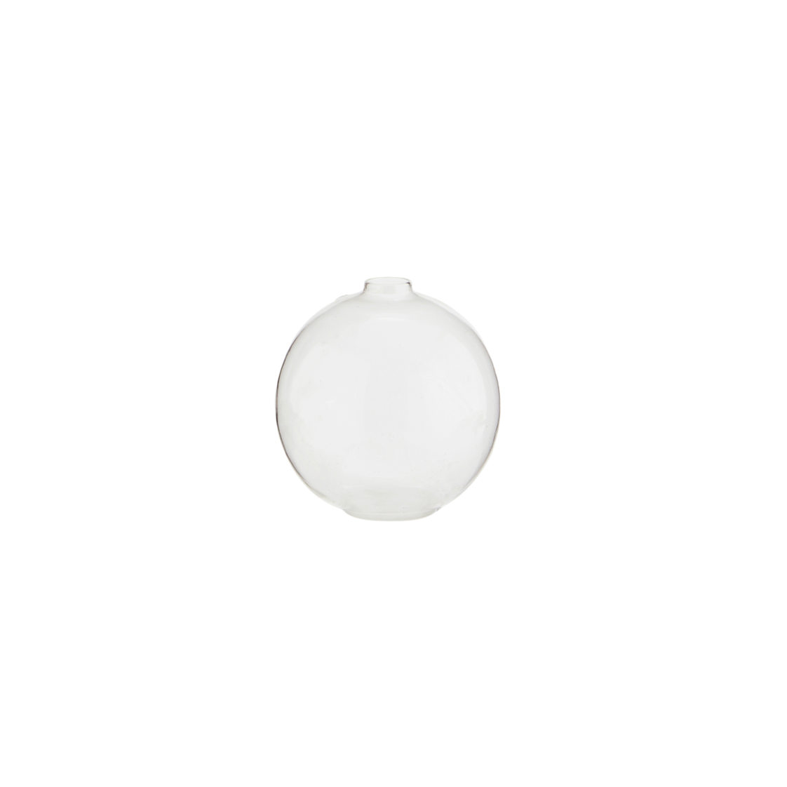 simple small round clear glass vase