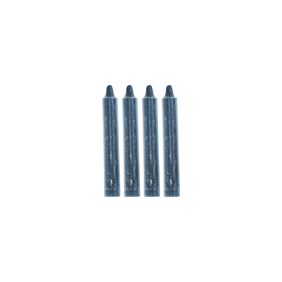 set of four blue candles