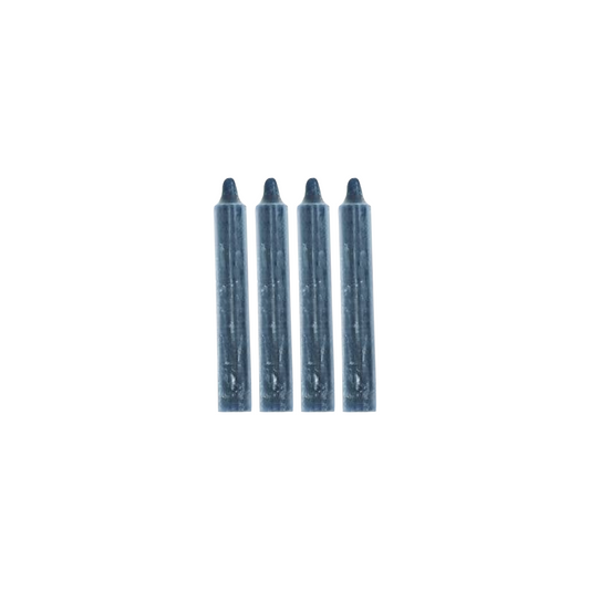 set of four blue candles