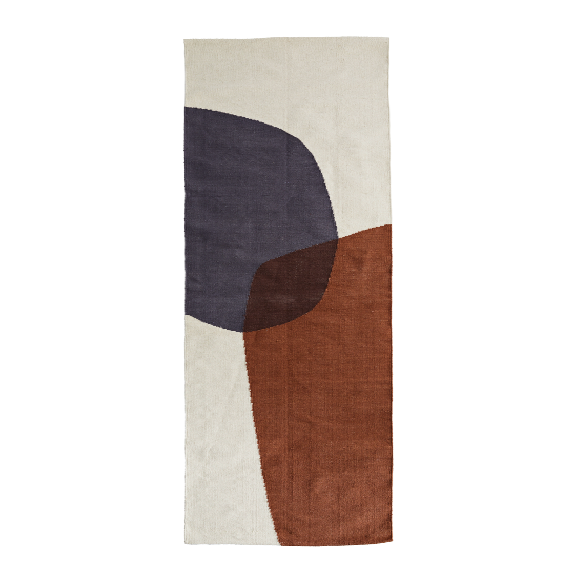cream, grey and brown cotton runner rug