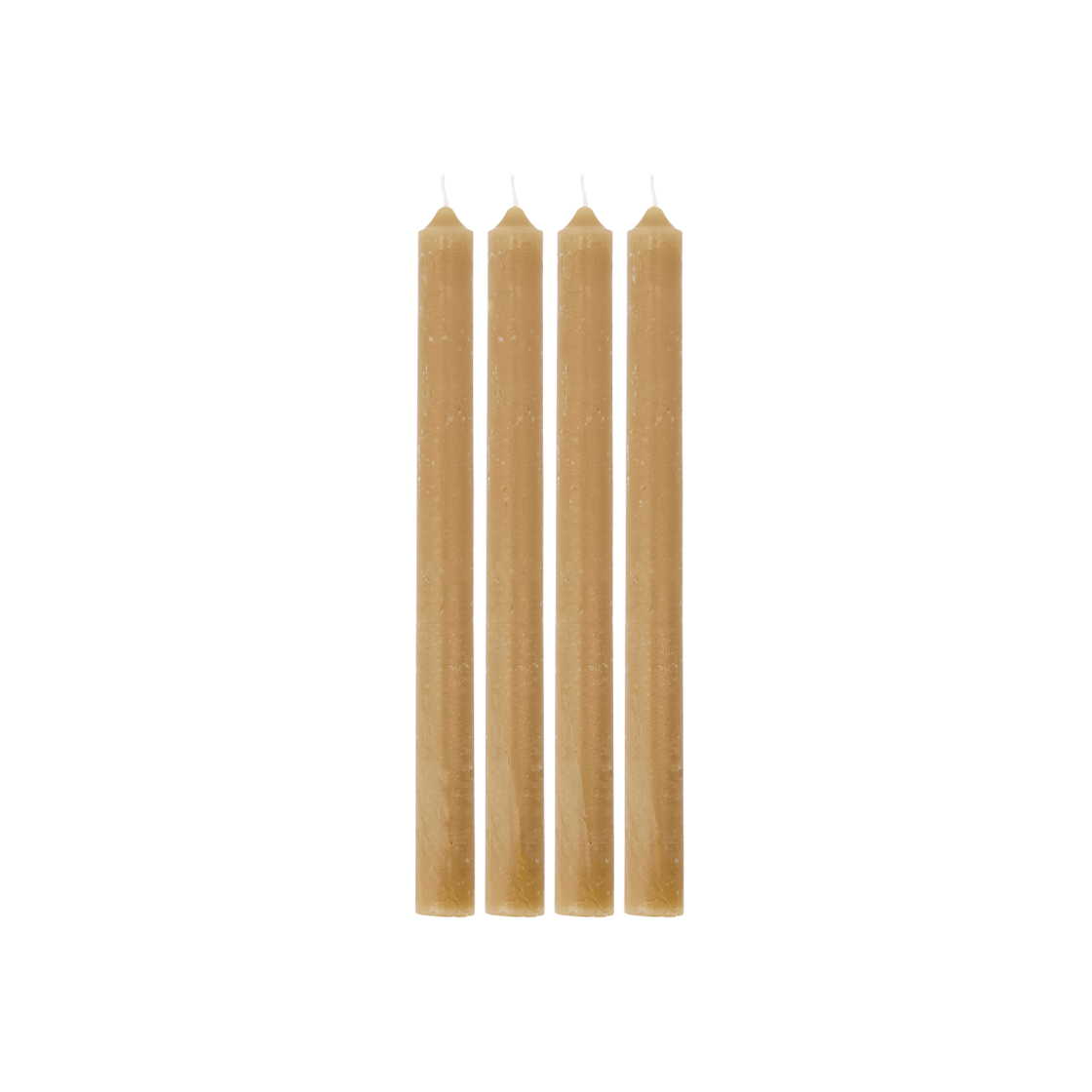 set of four camel coloured candles