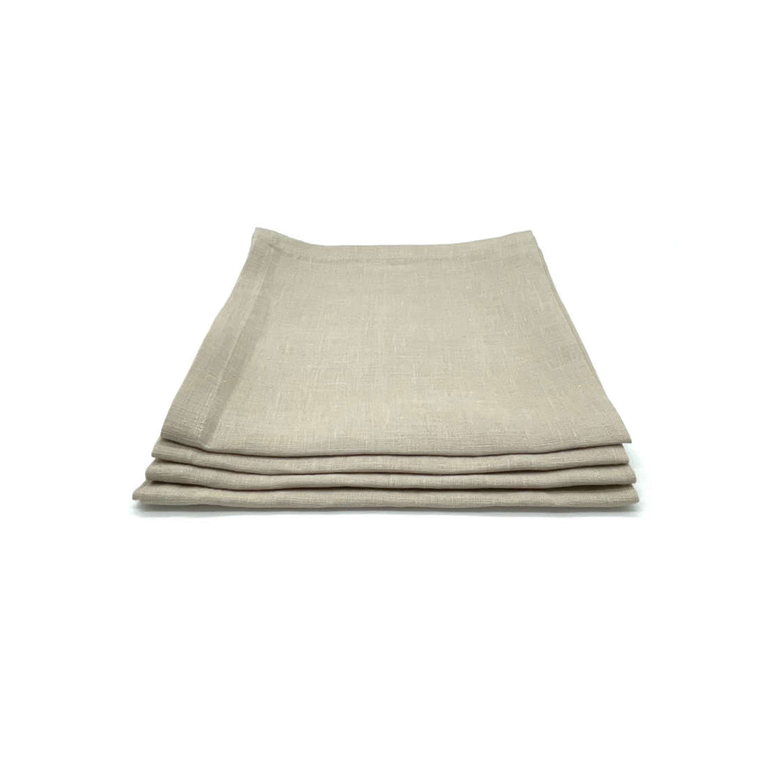 stack of four natural linen napkins