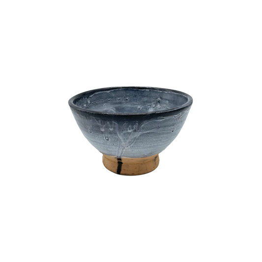 dark blue grey earthenware bowl
