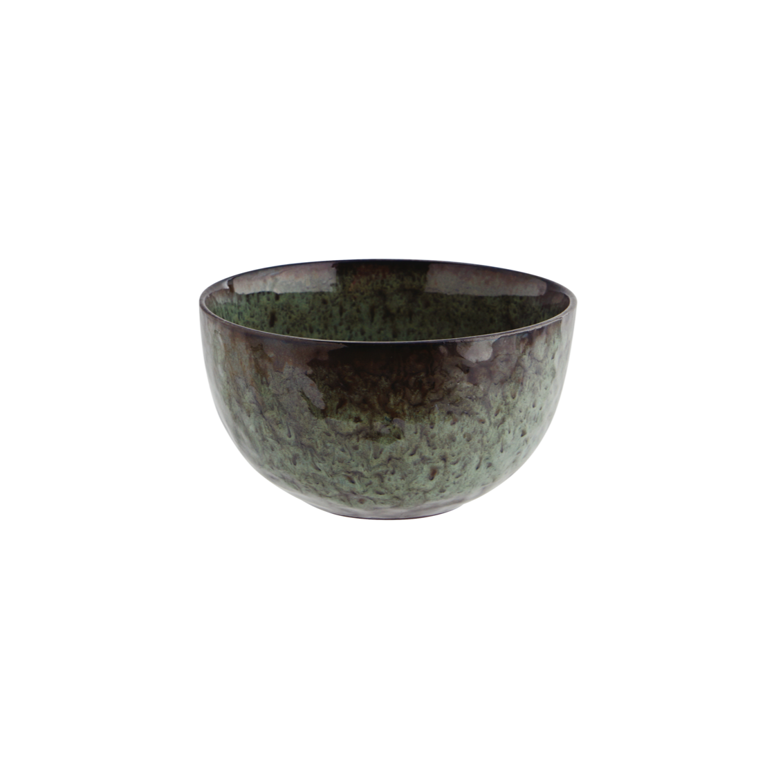 dark green and black stoneware bowl