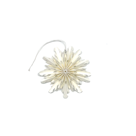 white paper snowflake on a white background