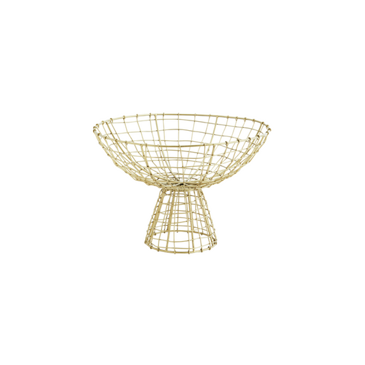 gold iron basket with stand